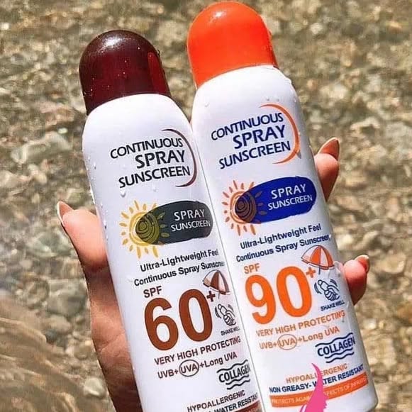 اسپری ضد آفتاب کلاژن وکالی بدون رنگ با اس پی اف های متفاوت